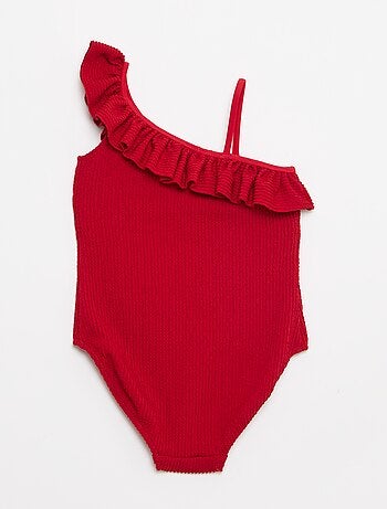 Maillot de bain 1 pièce avec bretelles sur une épaule et volants
