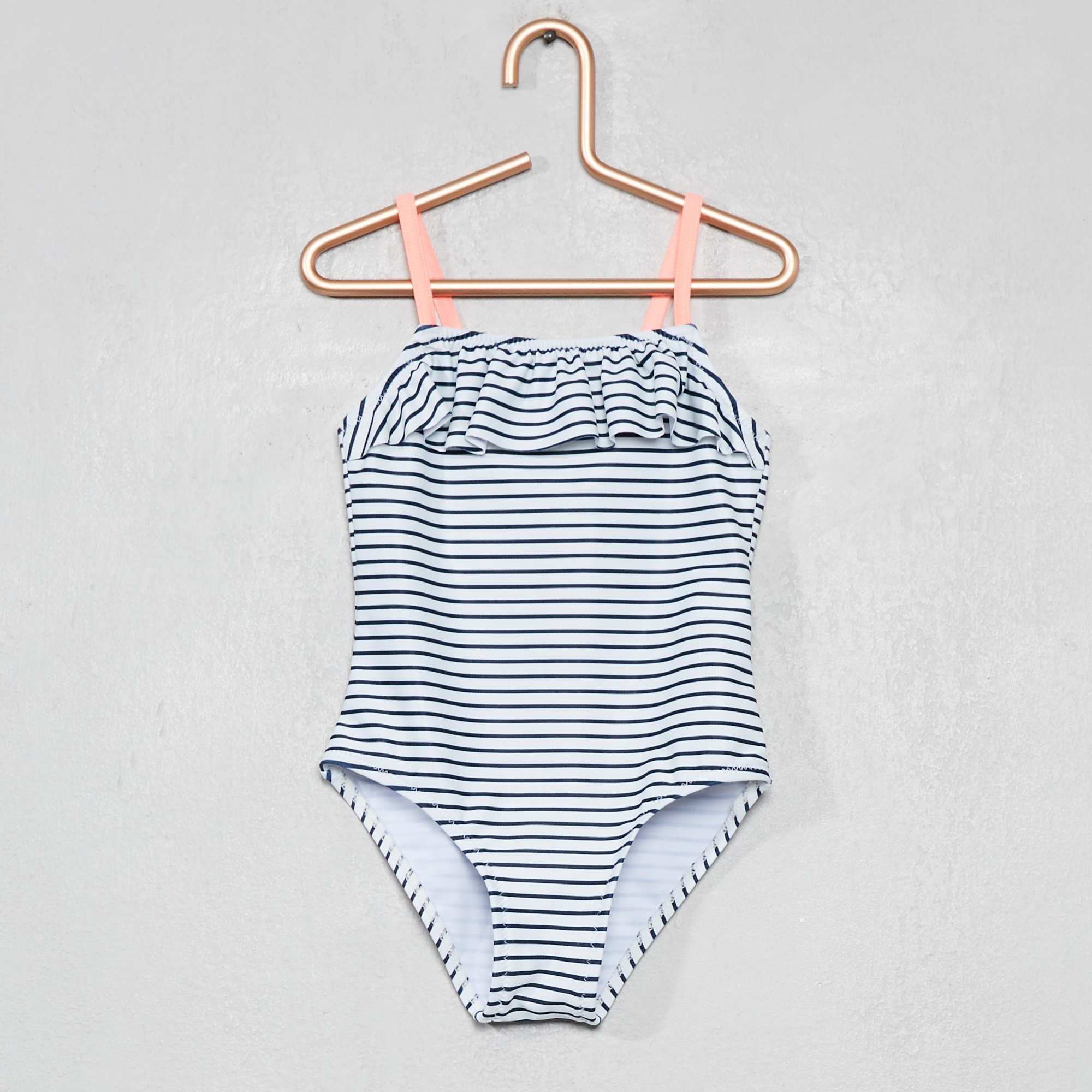 Maillot de bain rayé Bébé fille - blanc - Kiabi - 4,00€