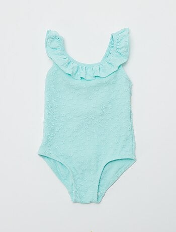 Maillot de bain volanté et brodé - 1 pièce