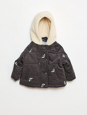 Manteau à capuche en velours