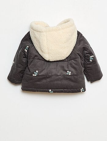 Manteau à capuche en velours