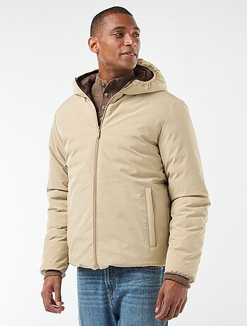 Manteau avec col montant à capuche avec doublure satinée