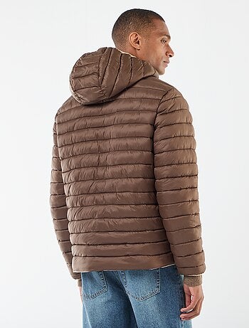 Manteau avec col montant à capuche avec doublure satinée