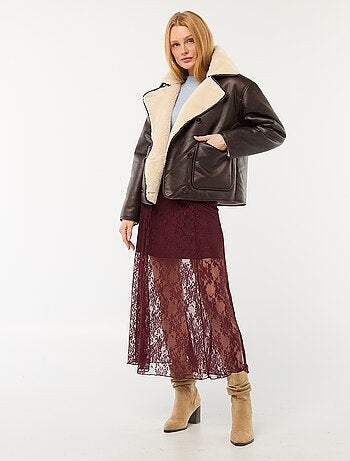 Manteau doublé style aviateur