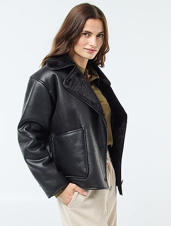 Manteau doublé style aviateur