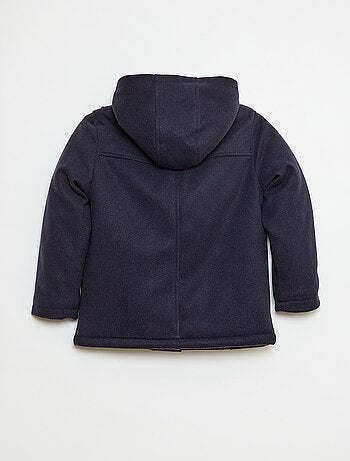 Manteau façon lainage à capuche avec doublure chaude