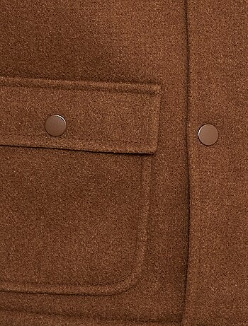 Manteau façon lainage à capuche avec doublure chaude