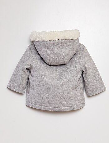 Manteau façon lainage doublé effet moutonné