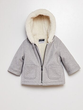 Manteau façon lainage doublé effet moutonné