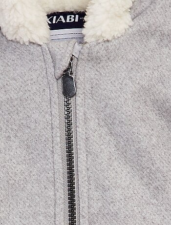 Manteau façon lainage doublé effet moutonné