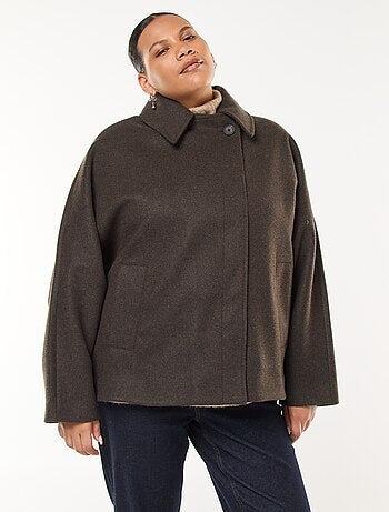 Manteau forme cape façon lainage