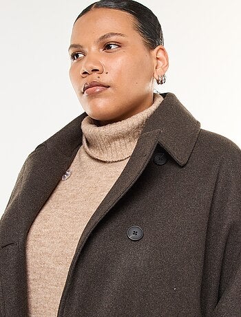Manteau forme cape façon lainage