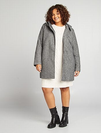 Manteau long à capuche