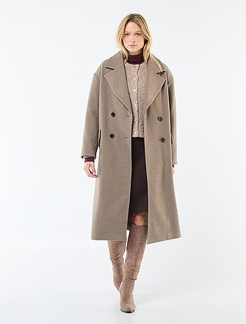 Manteau long en faux lainage