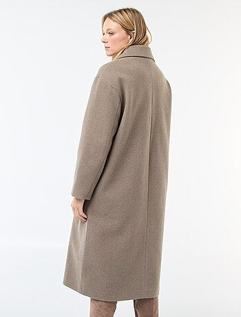 Manteau long en faux lainage