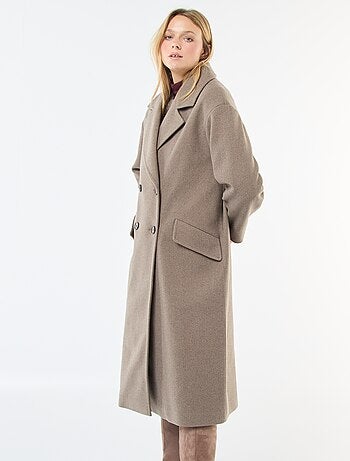 Manteau long en faux lainage