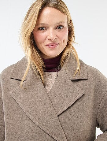 Manteau long en faux lainage