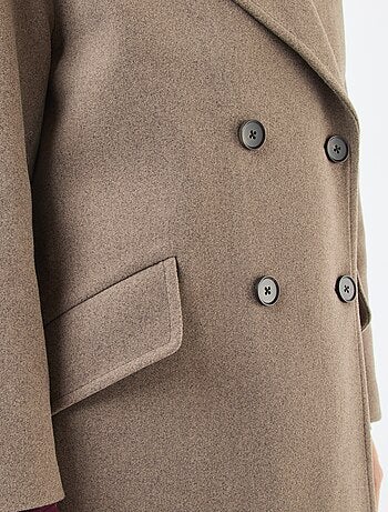 Manteau long en faux lainage