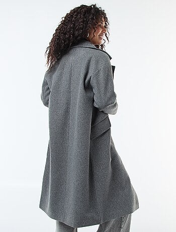 Manteau long en faux lainage