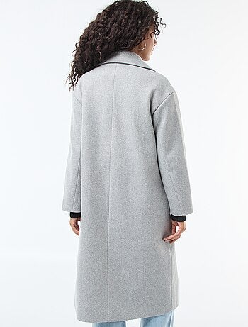 Manteau long en faux lainage