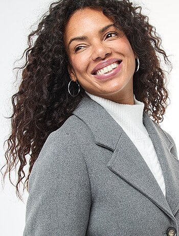 Manteau long façon lainage avec ceinture