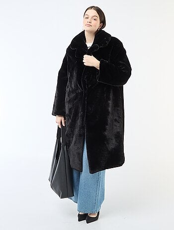 Manteau long imitation fourrure
