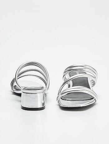 Mules à talons en simili