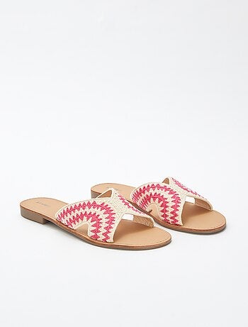 Mules avec bride en macramé
