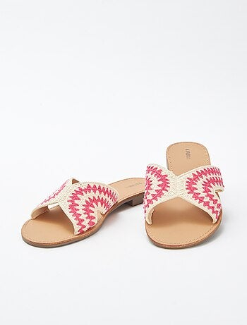 Mules avec bride en macramé