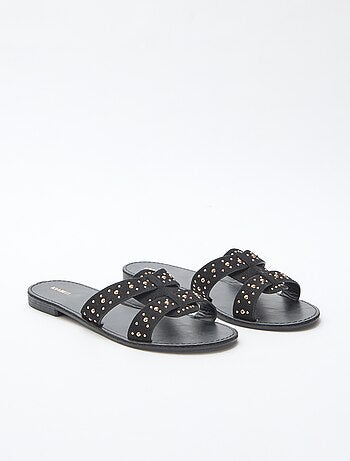 Mules avec bride en macramé brillant