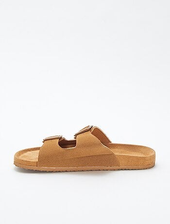 Mules double bride avec boucles