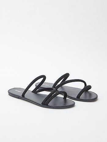 Mules plates à strass