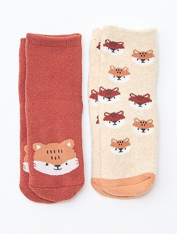 Paire de chaussettes fantaisie anti-dérapantes
