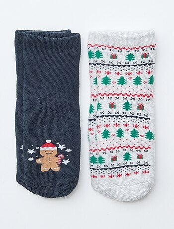 Paire de chaussettes fantaisie anti-dérapantes