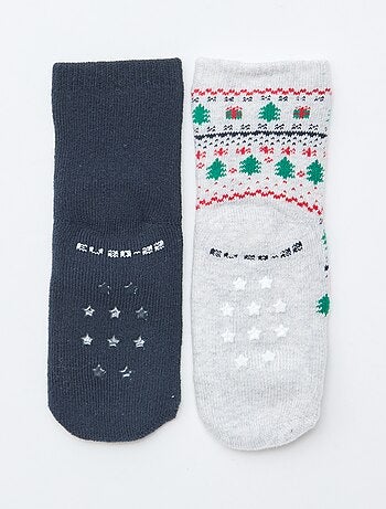 Paire de chaussettes fantaisie anti-dérapantes