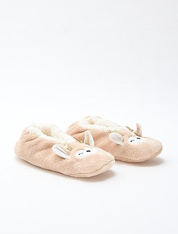 Paire de pantoufles fourrée fantaisie