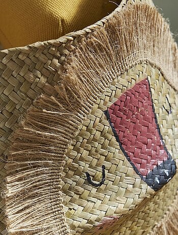 Panier en jute tête de lion