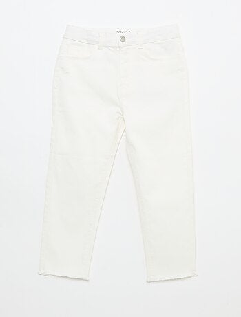 Pantacourt en jean finitions à cru