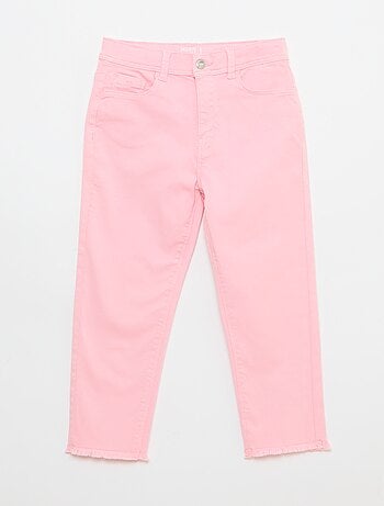 Pantacourt en jean finitions à cru