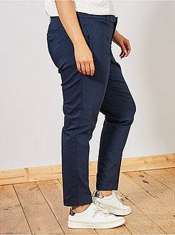 Pantalon 7/8e en satin de coton - Kiabi