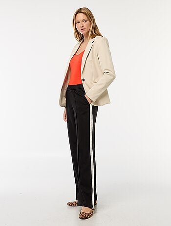 Pantalon à pinces avec bandes sur le côté
