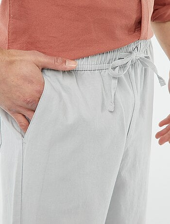 Pantalon avec taille élastiquée et liens à nouer