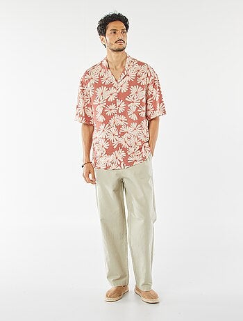 Pantalon avec taille élastiquée et liens à nouer