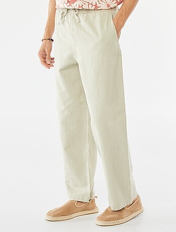 Pantalon avec taille élastiquée et liens à nouer