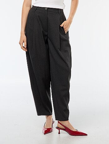 Pantalon boule taille haute uni