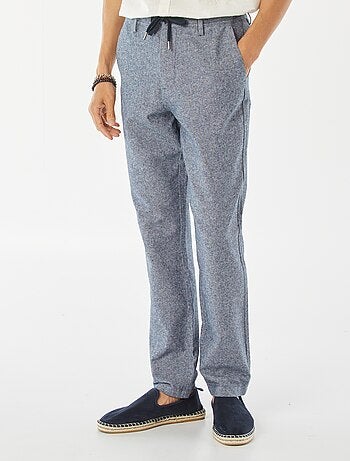 Pantalon chino droit en lin mélangé