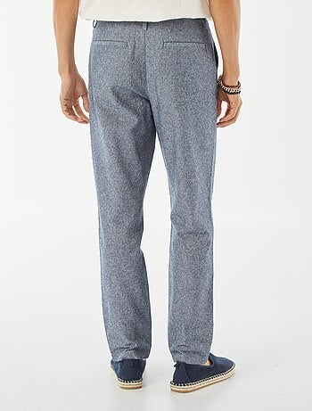 Pantalon chino droit en lin mélangé