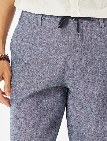 Pantalon chino droit en lin mélangé