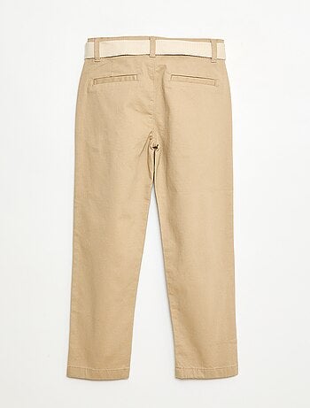 Pantalon chino en twill avec ceinture - 2 pièces