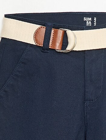Pantalon chino en twill avec ceinture - 2 pièces